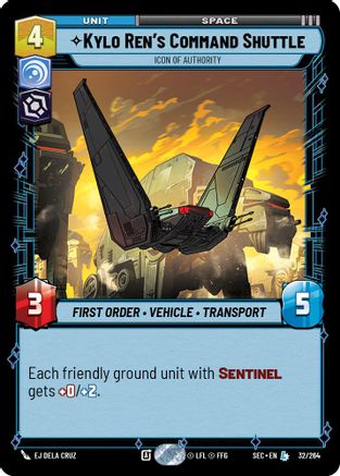 Kylo Ren's Command Shuttle - Icon of Authority - 32/264 - Legendary