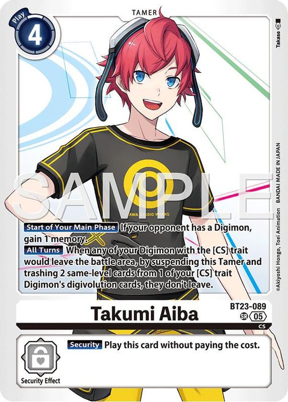 Takumi Aiba - BT23-089 - Super Rare