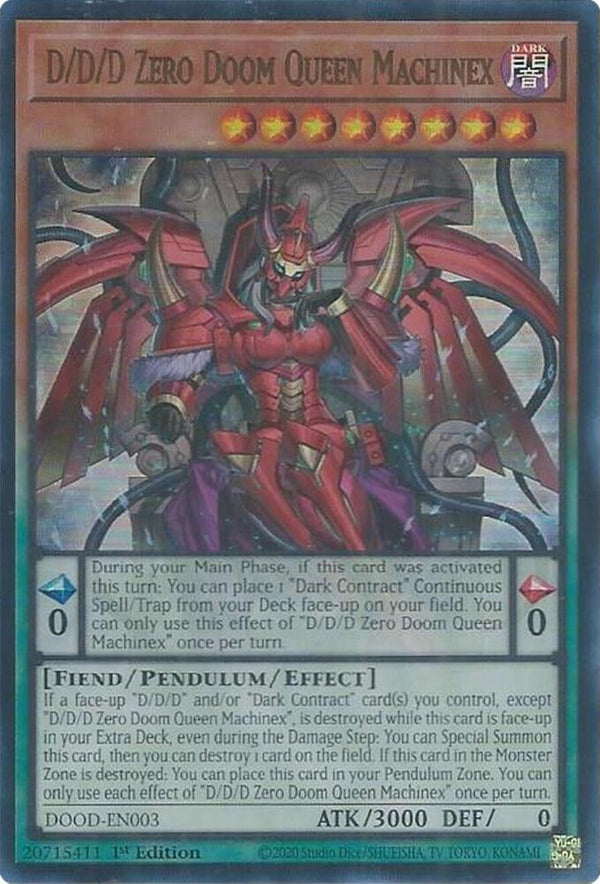 D/D/D Zero Doom Queen Machinex - DOOD-EN003 - Ultra Rare - 1st Edition