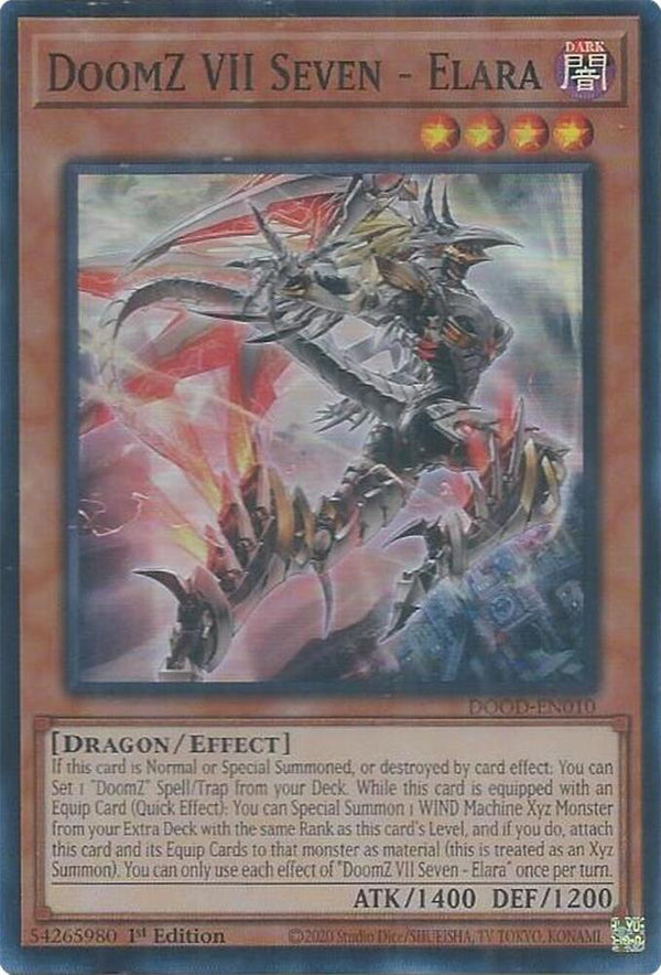 DoomZ VII Seven - Elara - DOOD-EN010 - Super Rare - 1st Edition
