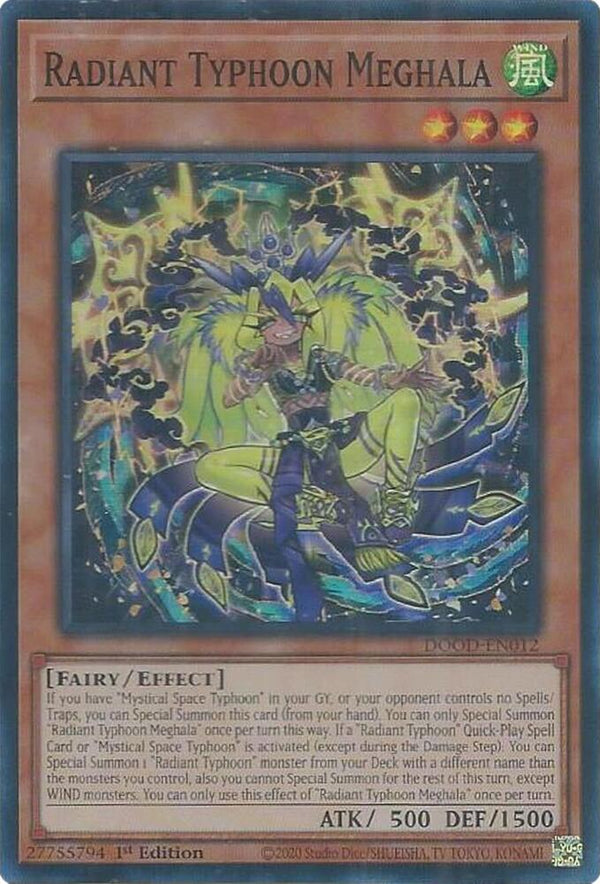 Radiant Typhoon Meghala - DOOD-EN012 - Super Rare - 1st Edition