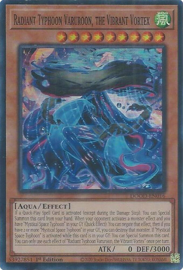 Radiant Typhoon Varuroon, the Vibrant Vortex - DOOD-EN016 - Super Rare - 1st Edition