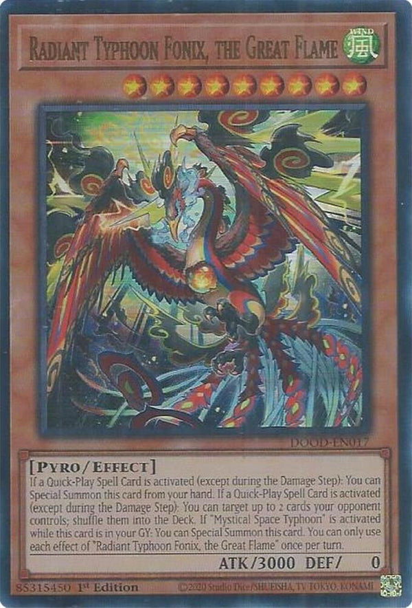 Radiant Typhoon Fonix, the Great Flame - DOOD-EN017 - Ultra Rare - 1st Edition