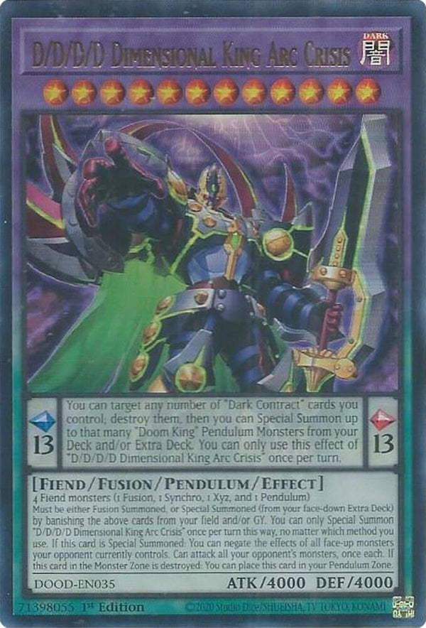 D/D/D/D Dimensional King Arc Crisis - DOOD-EN035 - Ultra Rare - 1st Edition