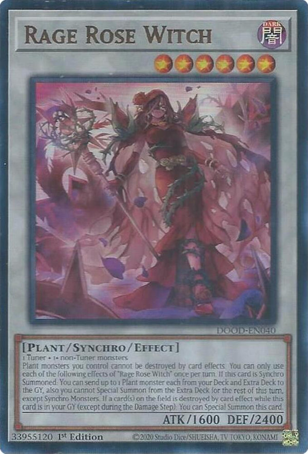 Rage Rose Witch - DOOD-EN040 - Ultra Rare - 1st Edition