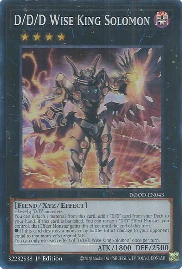D/D/D Wise King Solomon - DOOD-EN043 - Super Rare - 1st Edition