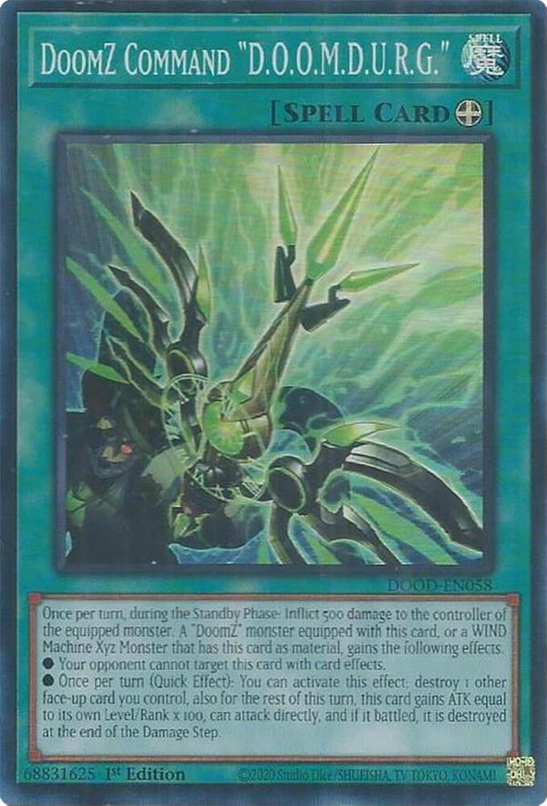 DoomZ Command "D.O.O.M.D.U.R.G." - DOOD-EN058 - Super Rare - 1st Edition