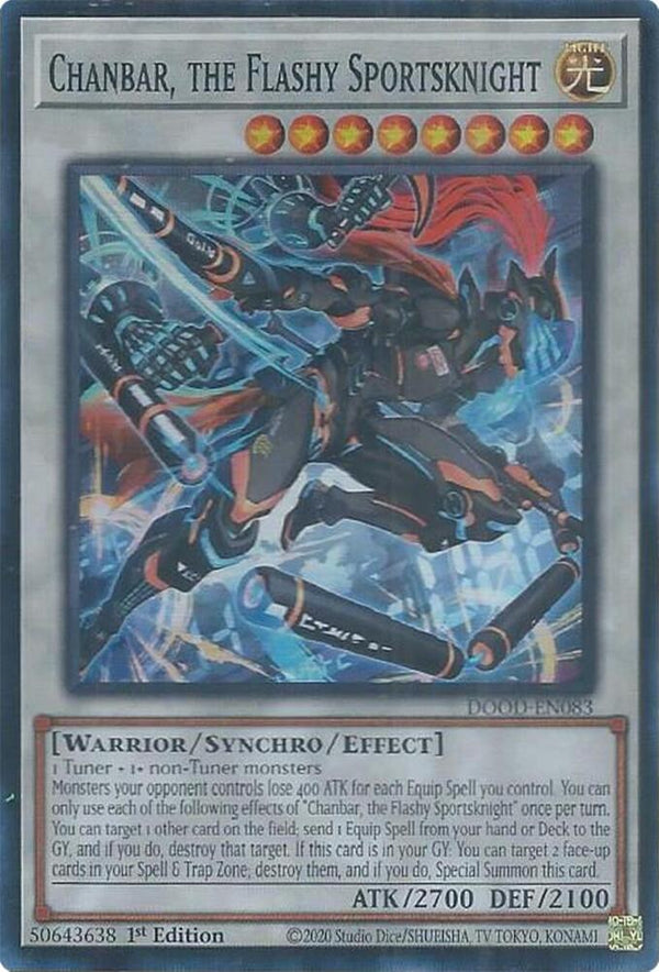 Chanbar, the Flashy Sportsknight - DOOD-EN083 - Super Rare - 1st Edition