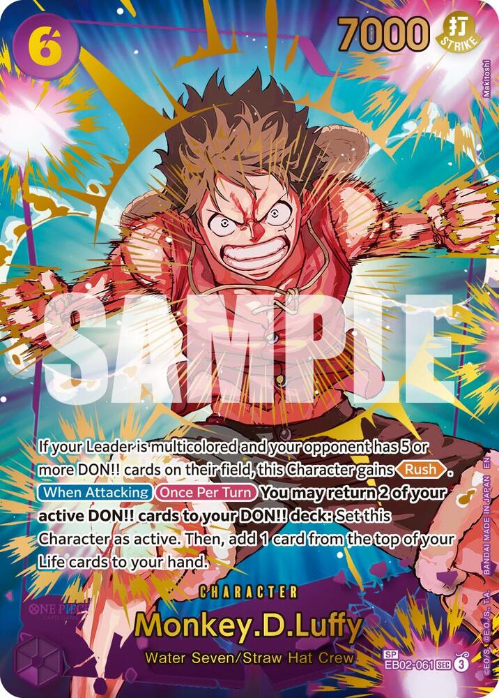 401 Games Canada - Monkey.D.Luffy (PRB02 Special) - EB02-061 - Secret Rare 401 Games Canada - Monkey.D.Luffy (PRB02 Special) - EB02-061 - Secret Rare