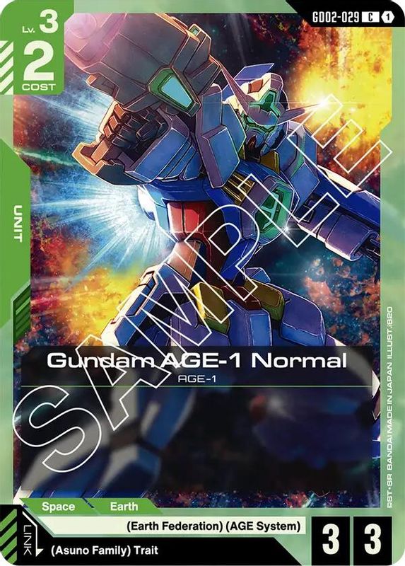 Gundam AGE-1 Normal (GD02-029) - GD02-029 - Common