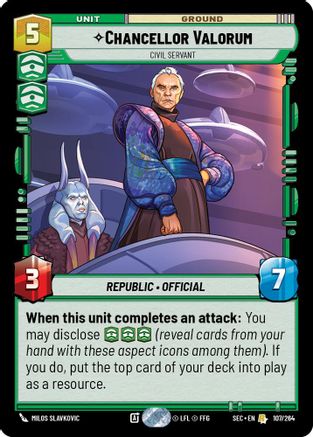 Chancellor Valorum - Civil Servant - 107/264 - Rare