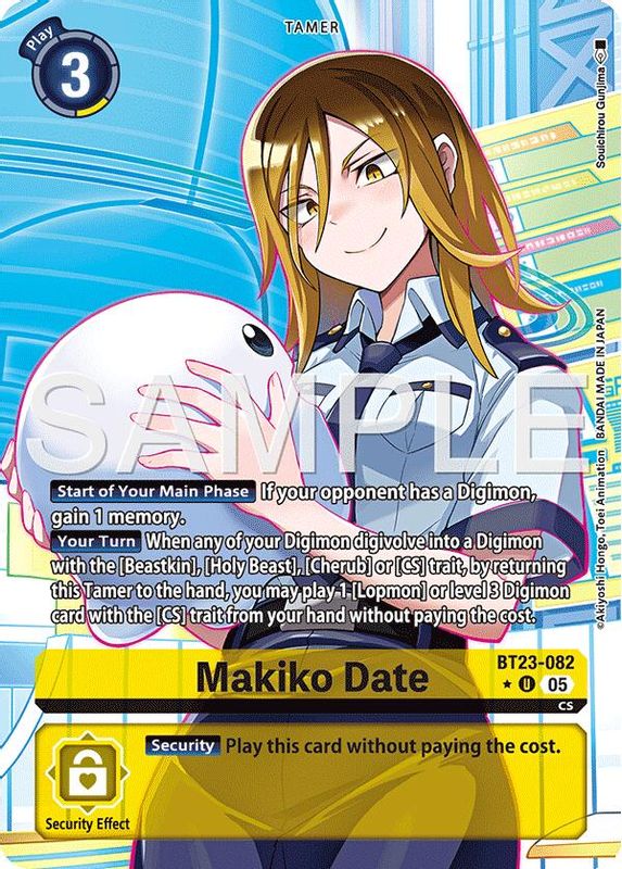 Makiko Date (Alternate Art) - BT23-082 - Uncommon