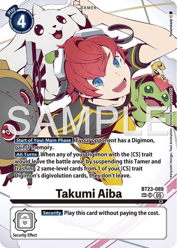 Takumi Aiba (SP) - BT23-089 - Super Rare
