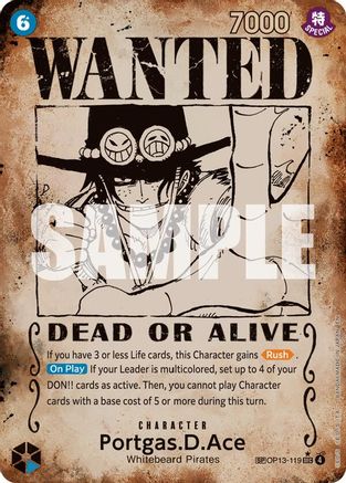 Portgas.D.Ace (119) (Wanted Poster) - OP13-119 - Secret Rare