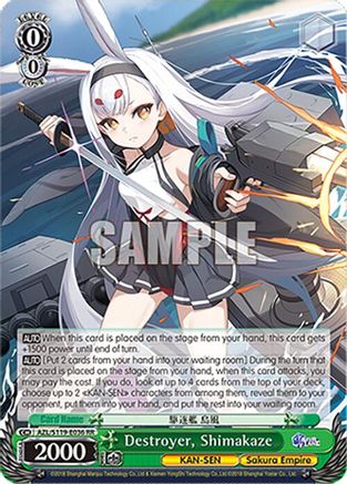 Destroyer, Shimakaze (RR) - AZL/S119-E036RR - Double Rare