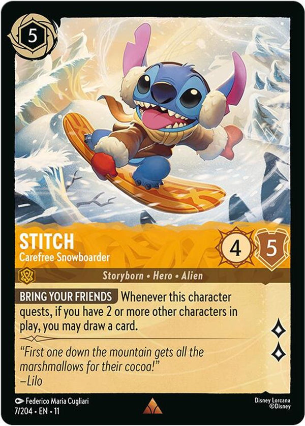 Stitch (Carefree Snowboarder) - 7/204 - Rare