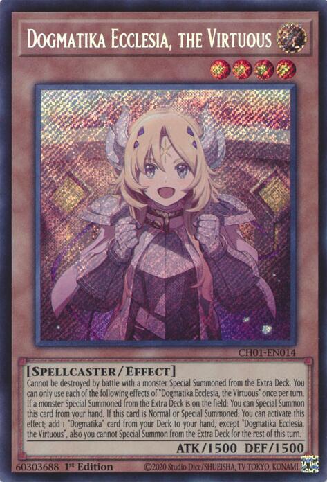 Dogmatika Ecclesia, the Virtuous (Secret Rare) - CH01-EN014 - Secret Rare - 1st Edition