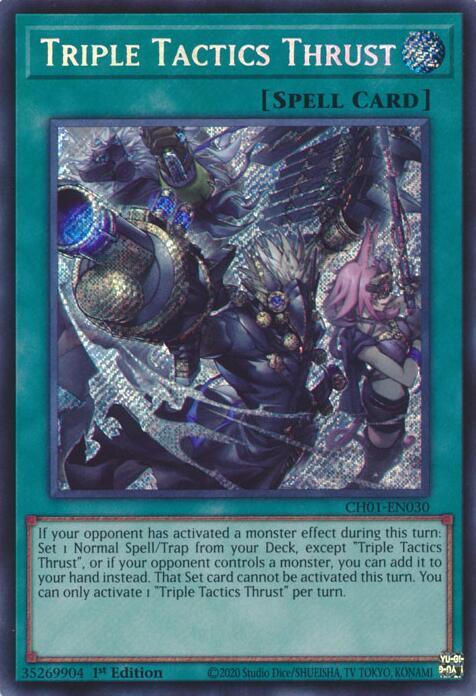 Triple Tactics Thrust (Secret Rare) - CH01-EN030 - Secret Rare - 1st Edition