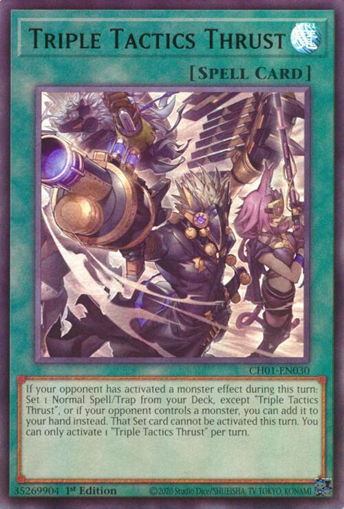 Triple Tactics Thrust - CH01-EN030 - Ultra Rare - 1st Edition