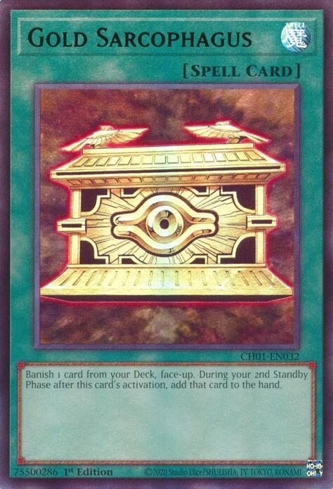 Gold Sarcophagus - CH01-EN032 - Ultra Rare - 1st Edition