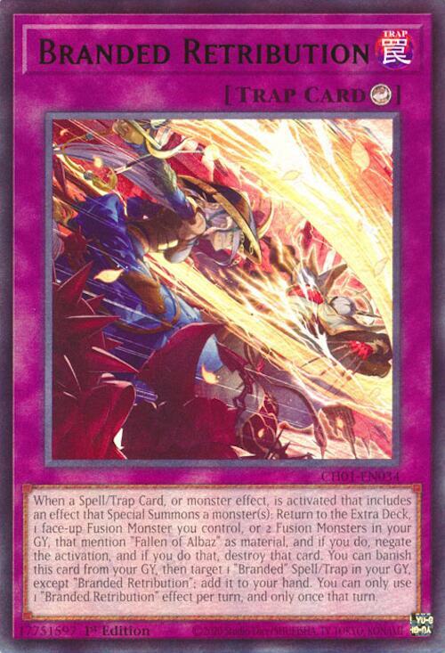Branded Retribution - CH01-EN034 - Ultra Rare - 1st Edition
