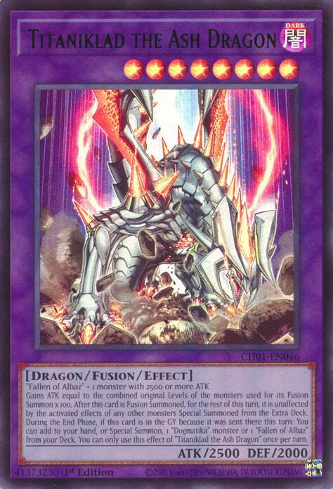 Titaniklad the Ash Dragon - CH01-EN046 - Ultra Rare - 1st Edition