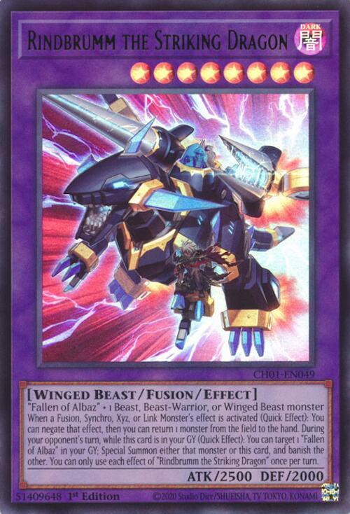 Rindbrumm the Striking Dragon - CH01-EN049 - Ultra Rare - 1st Edition