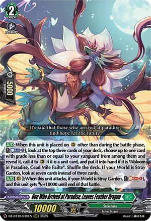 One Who Arrived at Paradise, Leaves Feather Dragon - DZ-BT10/015EN - Triple Rare