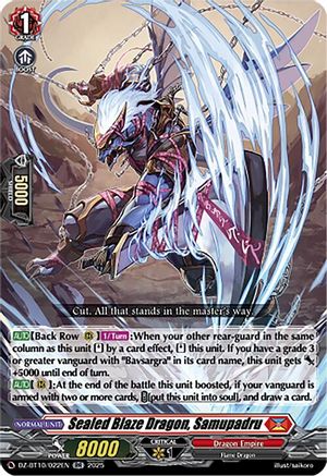 Sealed Blaze Dragon, Samupadru - DZ-BT10/022EN - Double Rare