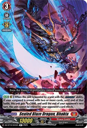 Sealed Blaze Dragon, Bhakta - DZ-BT10/043EN - Rare