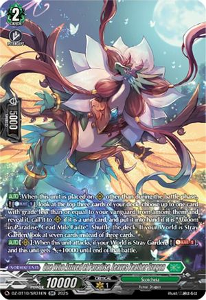 One Who Arrived at Paradise, Leaves Feather Dragon (SR) - DZ-BT10/SR31EN - Silver Rare