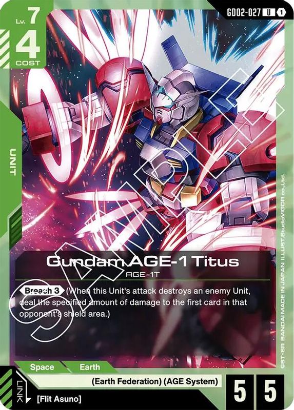 Gundam AGE-1 Titus (GD02-027) - GD02-027 - Uncommon