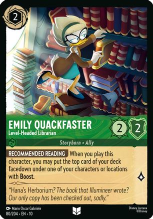 Emily Quackfaster (Level-Headed Librarian) - 80/204 - Uncommon
