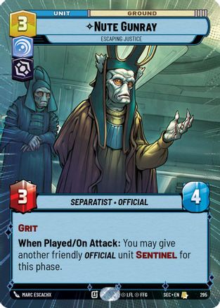 Nute Gunray - Escaping Justice (Hyperspace) - 295 - Rare