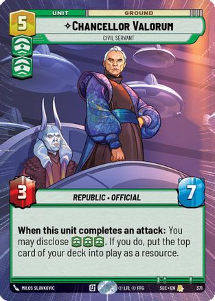 Chancellor Valorum - Civil Servant (Hyperspace) - 371 - Rare