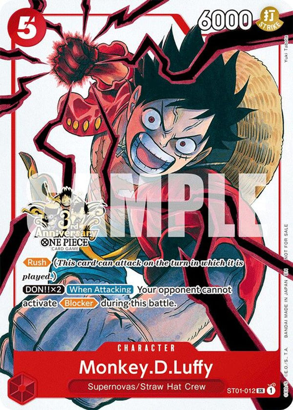 Monkey.D.Luffy - ST01-012 (3rd Anniversary Tournament 3 Brothers Pack) - ST01-012 - Super Rare