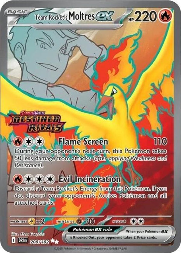 Team Rocket's Moltres ex (Destined Rivals Stamped) - 208/182 - Double Rare