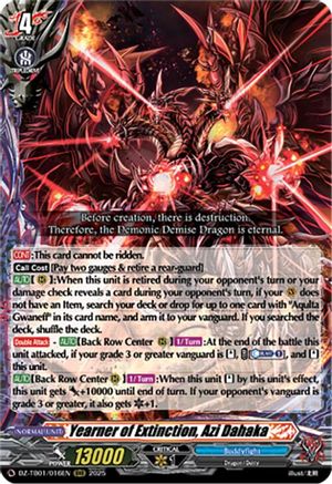Yearner of Extinction, Azi Dahaka - DZ-TB01/016EN - Triple Rare