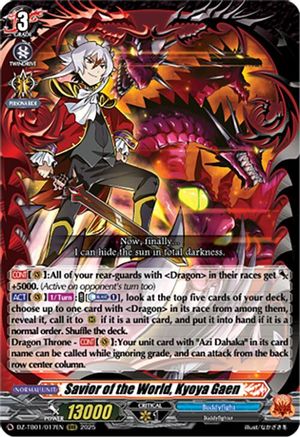 Savior of the World, Kyoya Gaen - DZ-TB01/017EN - Triple Rare