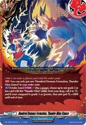 Hundred Demons Formation, Thunder Mine Stance - DZ-TB01/027EN - Double Rare