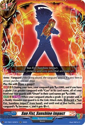 Sun Fist, Sunshine Impact - DZ-TB01/029EN - Double Rare