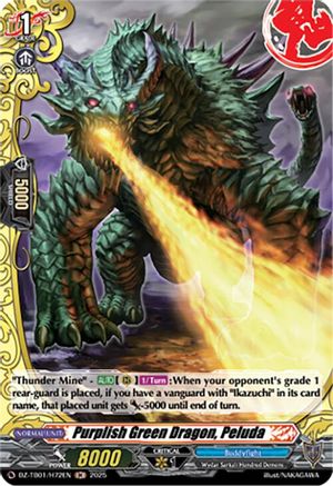 Purplish Green Dragon, Peluda (H) - DZ-TB01/H72EN - Holo Rare