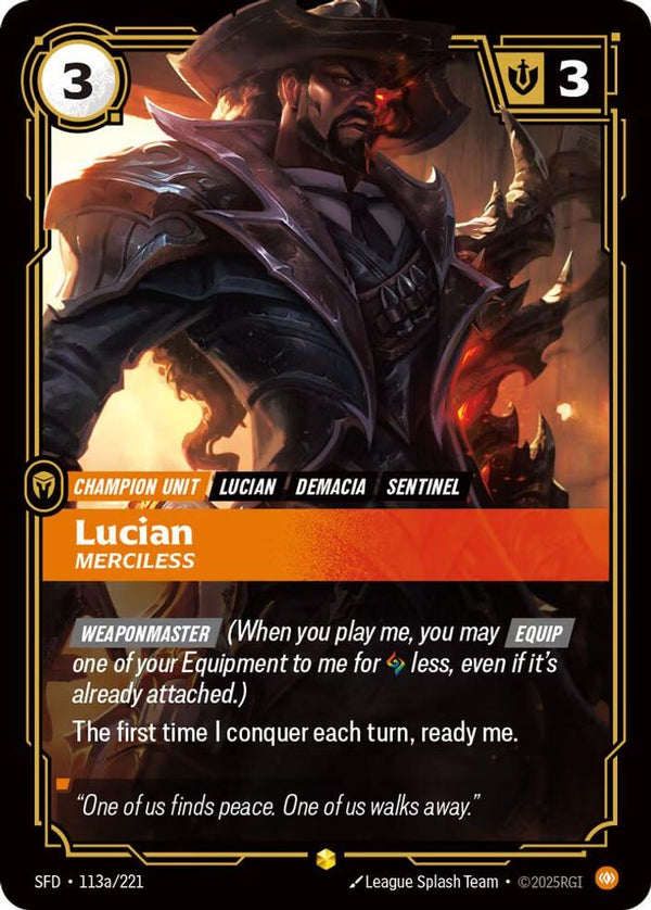 Lucian - Merciless (Alternate Art) - 113a/221 - Showcase