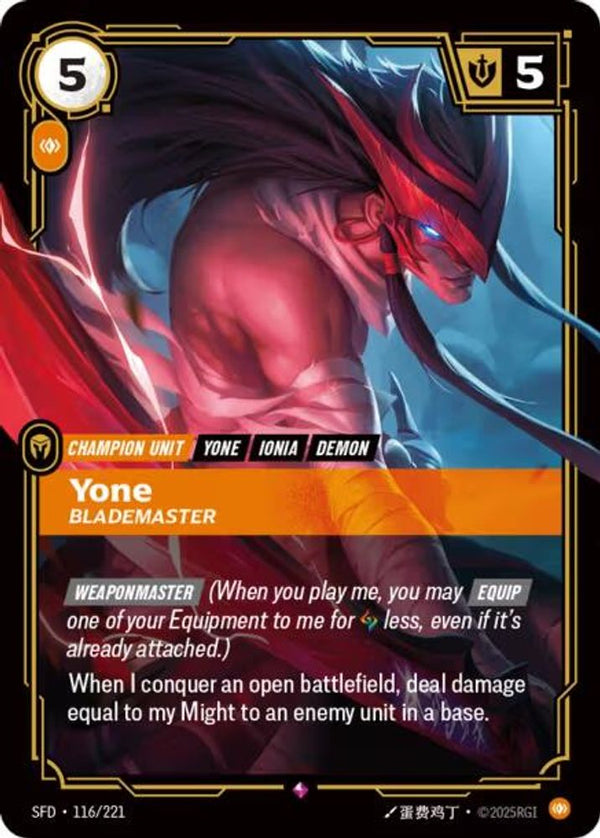 Yone - Blademaster - 116/221 - Rare