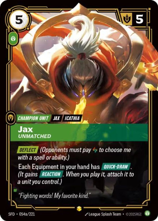 Jax - Unmatched (Alternate Art) - 054a/221 - Showcase