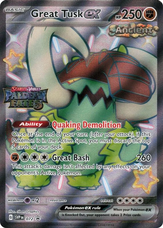 Great Tusk ex - SVP072 - Promo (Paldean Fates Stamped)