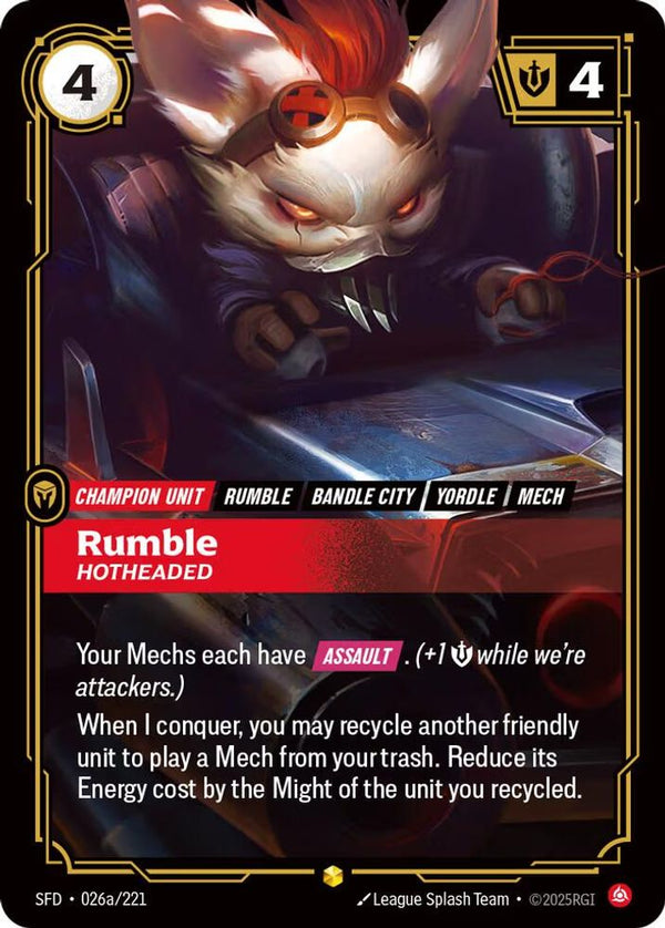 Rumble - Hotheaded (Alternate Art) - 026a/221 - Showcase