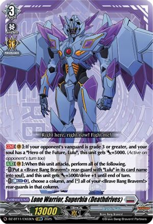 Lone Warrior, Superbia (Deathdrives) - DZ-BT11/EX03EN - Extra Triple Rare