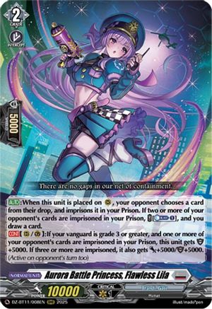 Aurora Battle Princess, Flawless Lila - DZ-BT11/008EN - Triple Rare