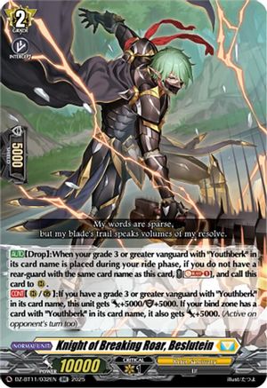 Knight of Breaking Roar, Beslutein - DZ-BT11/032EN - Double Rare